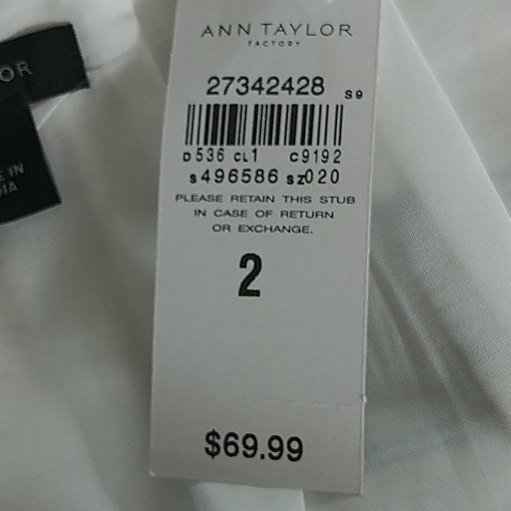 Ann Taylor Factory White w Florals Sz 2 - Picture 8 of 8